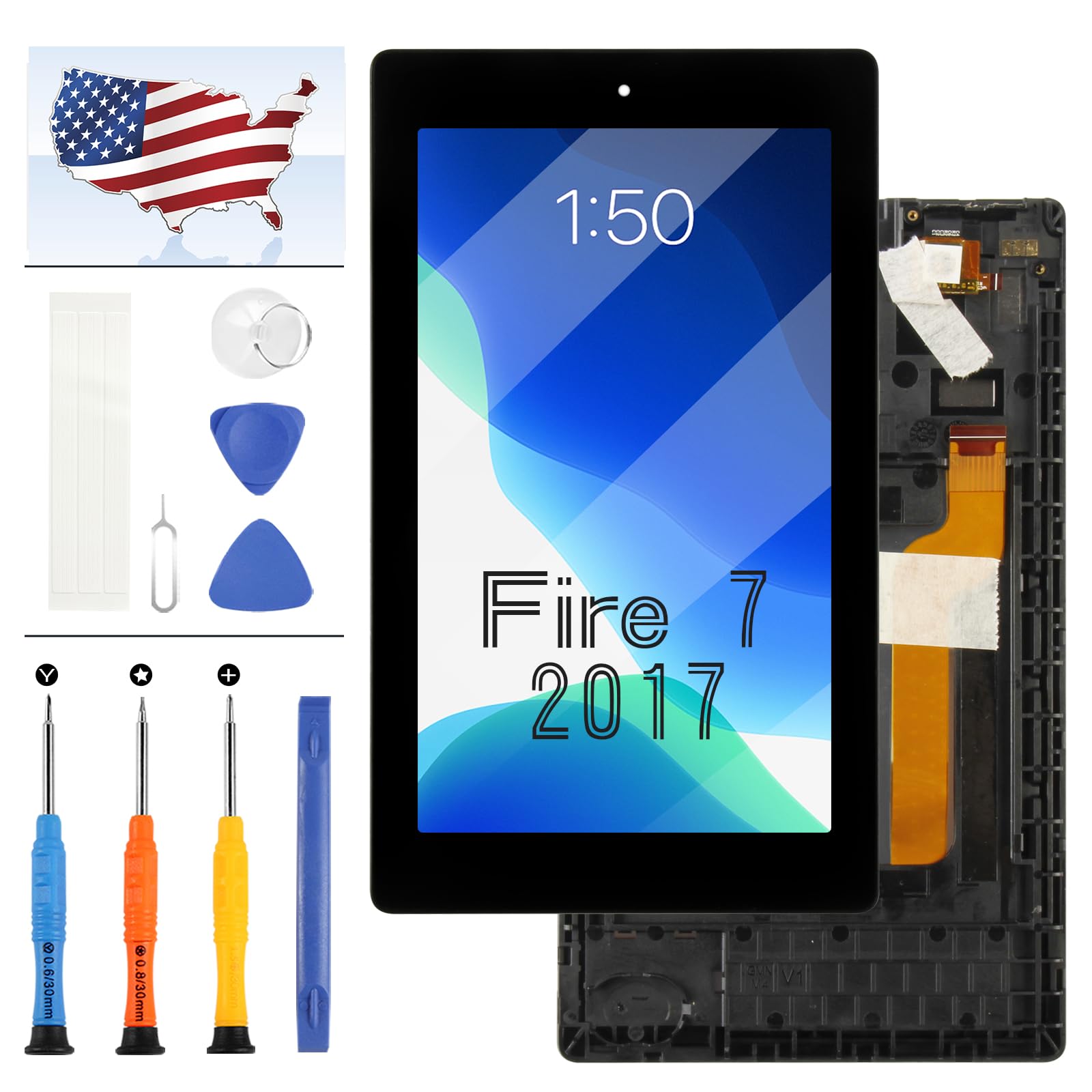 のれん SKILL SCREEN Amazon.com: SR043KL Screen Replacement for Amazon Kindle Fire 7